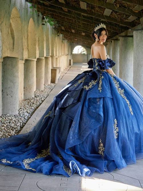 Navy Gold Style 1504J back view