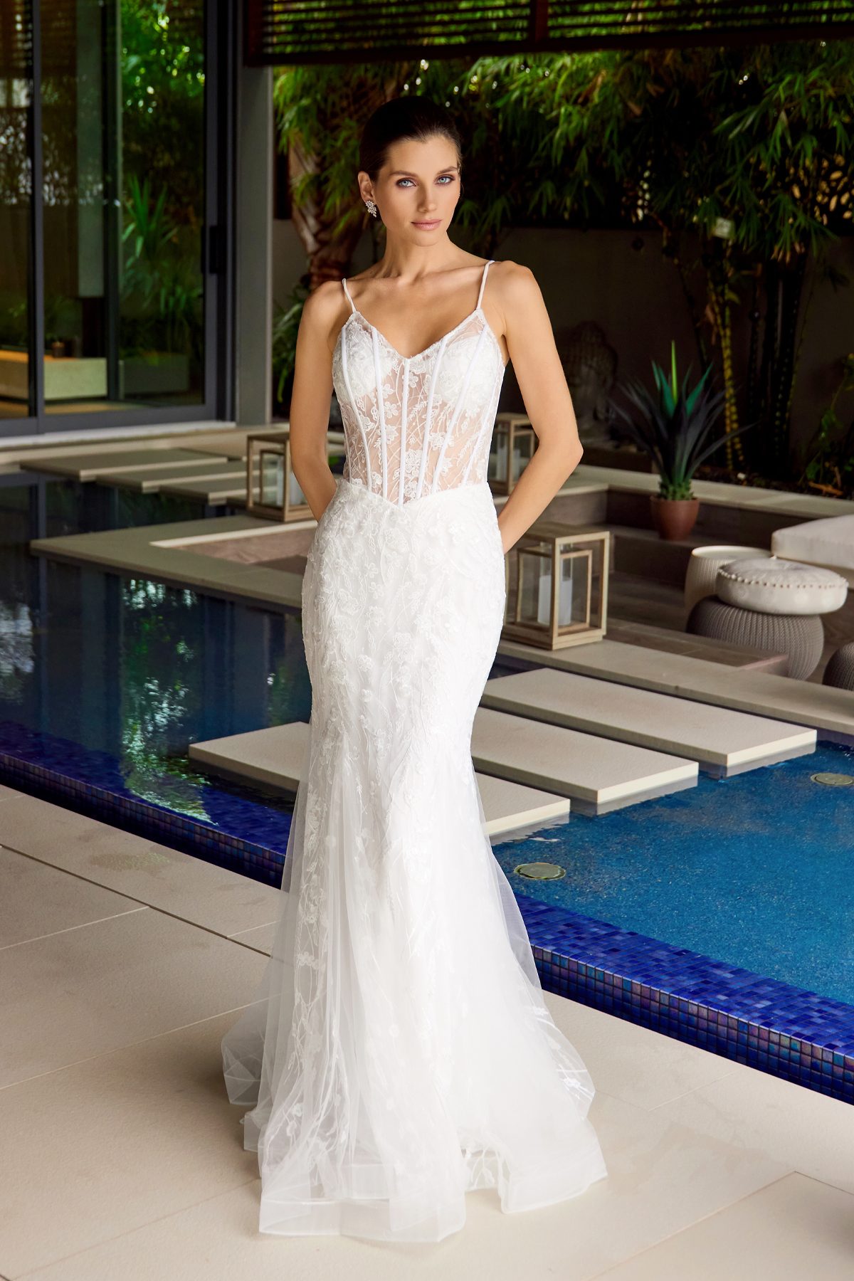 Juliet off white formal dress Style 2441 at Elizabeth's Boutique in Scranton PA, front view