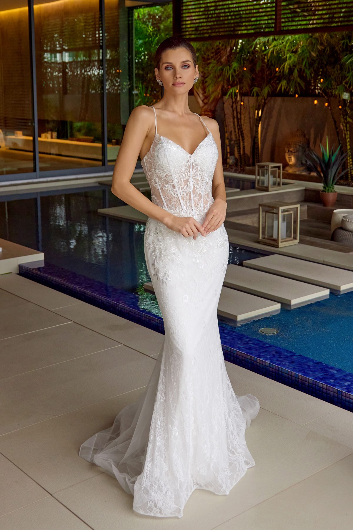 Juliet white formal dress Style 2481 at Elizabeth's Boutique in Scranton PA, front view