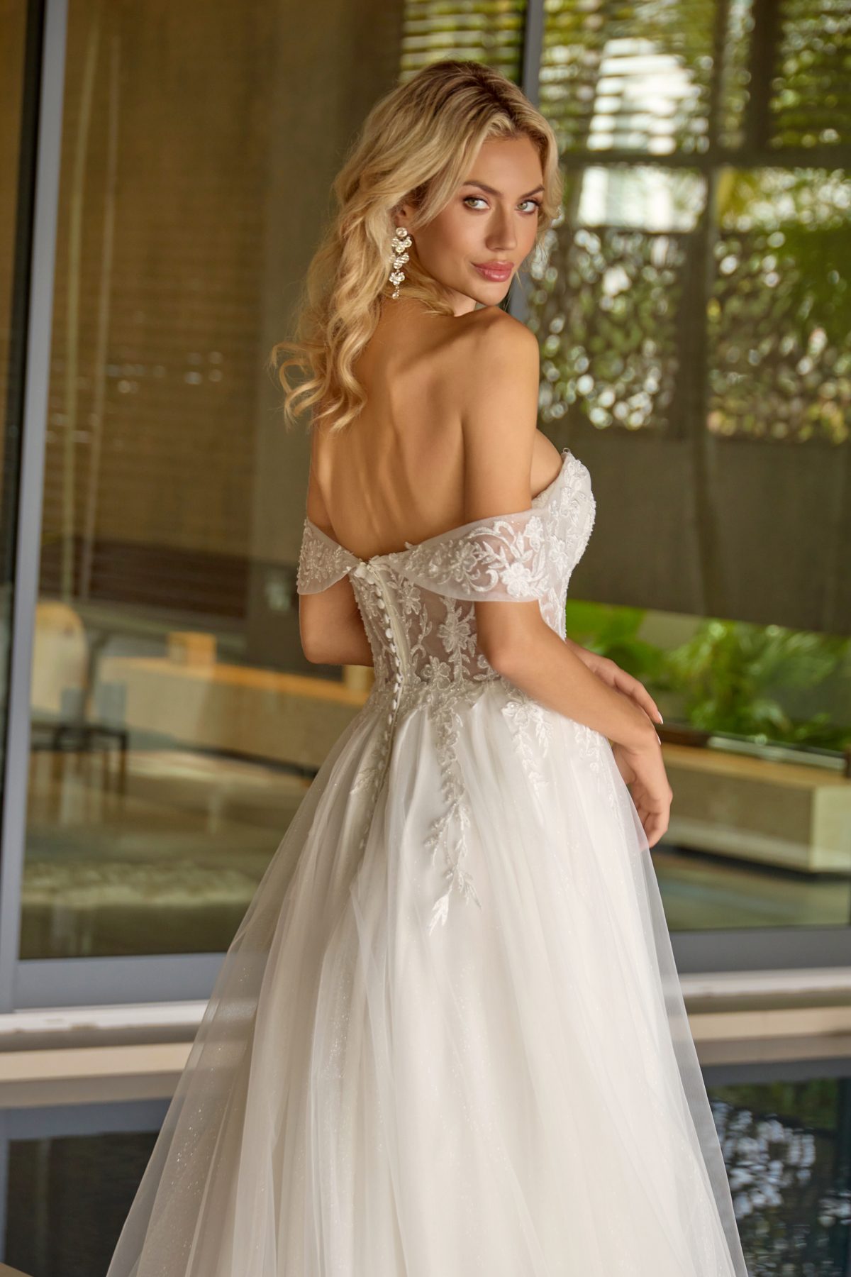 Juliet off white formal dress Style 2606 at Elizabeth's Boutique in Scranton PA, front view