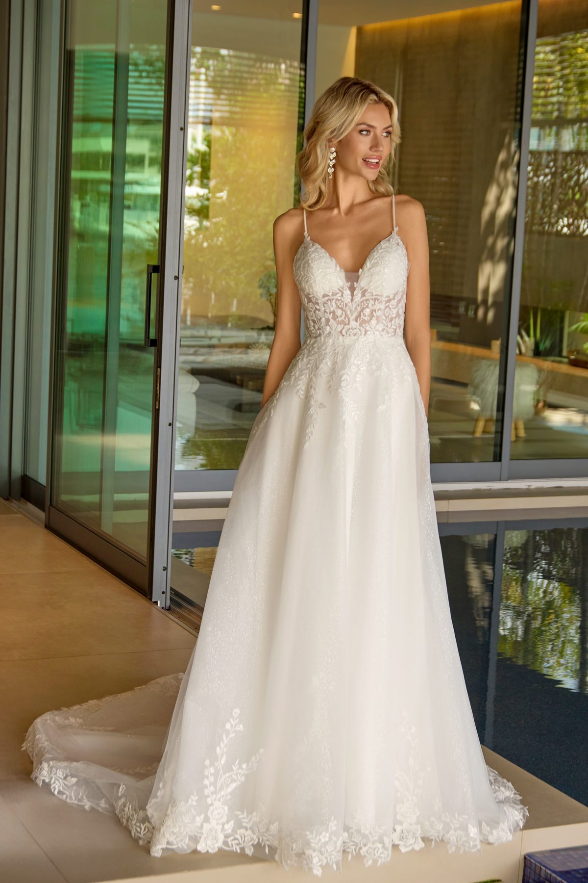 Juliet off white formal dress Style 2633 at Elizabeth's Boutique in Scranton PA, front view