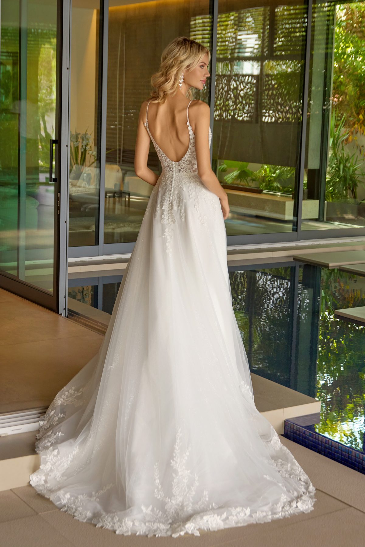 Juliet off white formal dress Style 2633 at Elizabeth's Boutique in Scranton PA, back view
