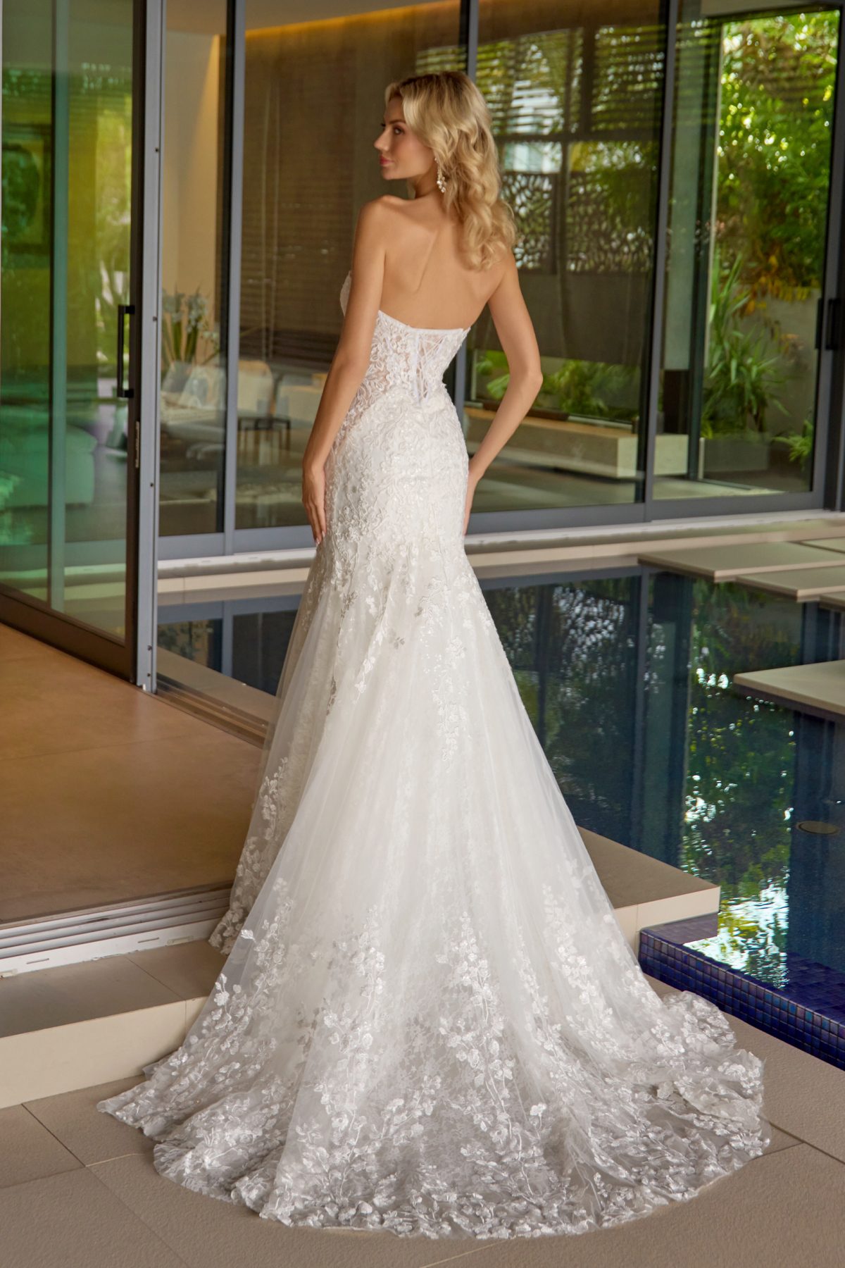 Juliet off white formal dress Style 2666 at Elizabeth's Boutique in Scranton PA, back view