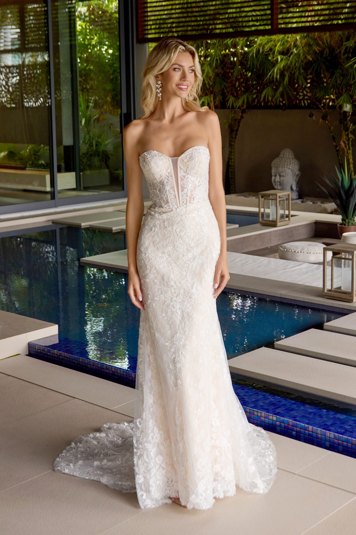 Juliet nude formal dress Style 2667 at Elizabeth's Boutique in Scranton PA, front view