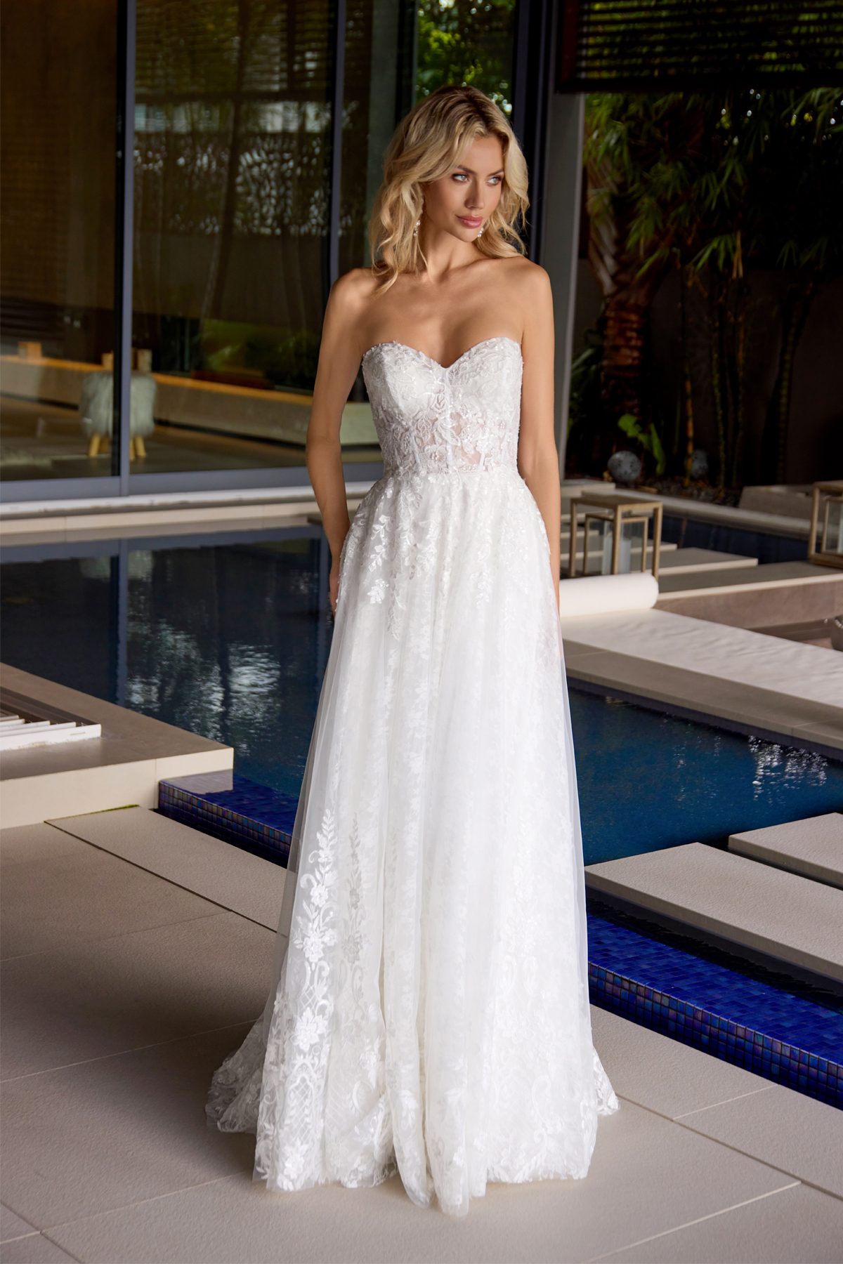 Juliet off white formal dress Style 2670 at Elizabeth's Boutique in Scranton PA, front view