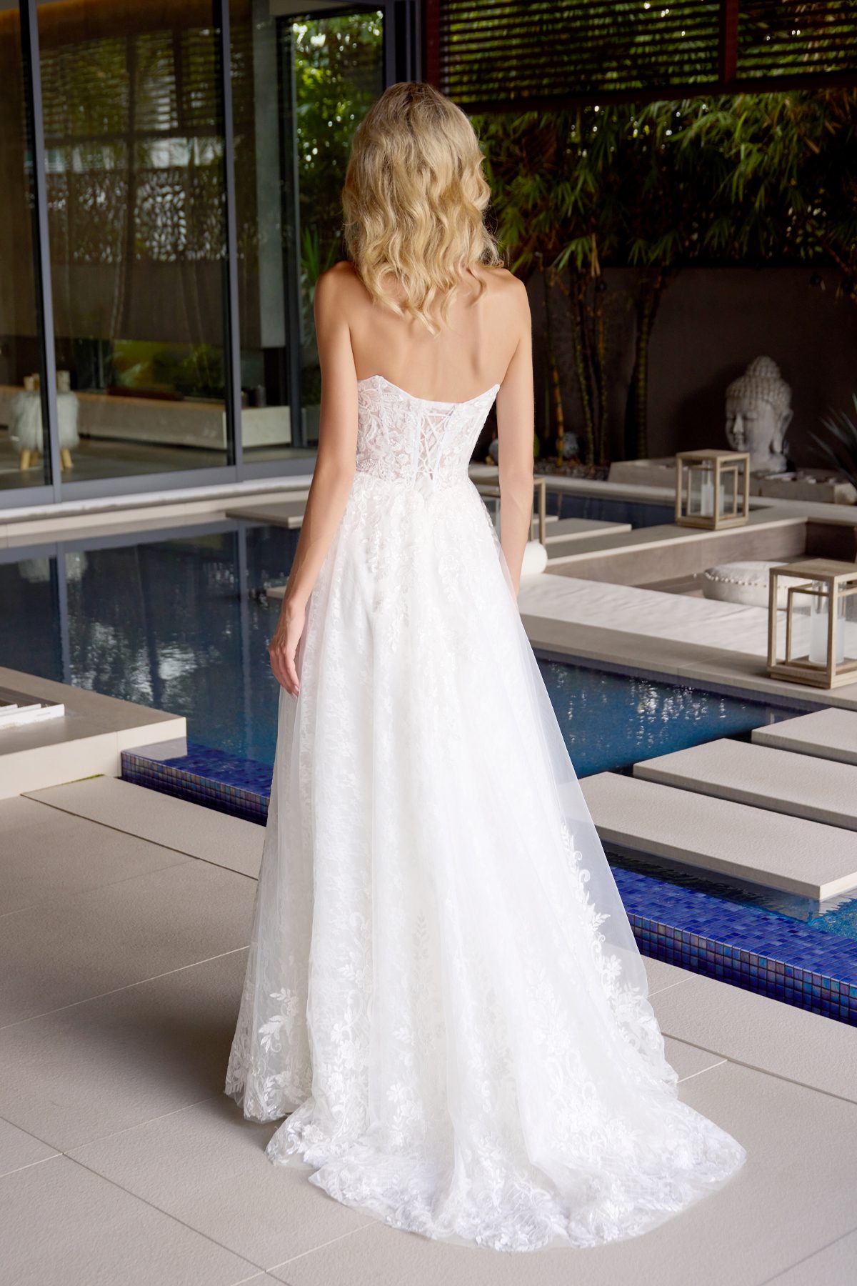 Juliet off white formal dress Style 2670 at Elizabeth's Boutique in Scranton PA, back view