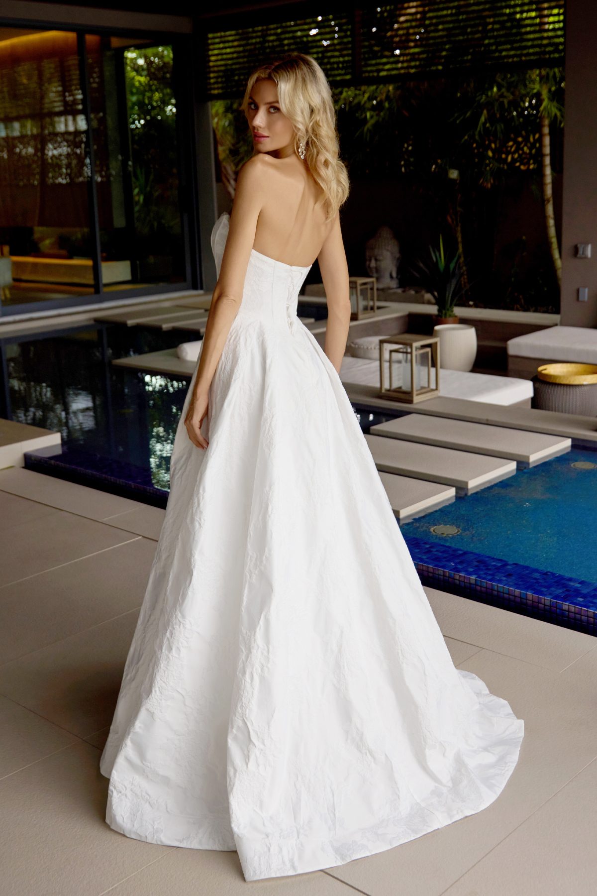 Juliet off white formal dress Style 2692 at Elizabeth's Boutique in Scranton PA, back view