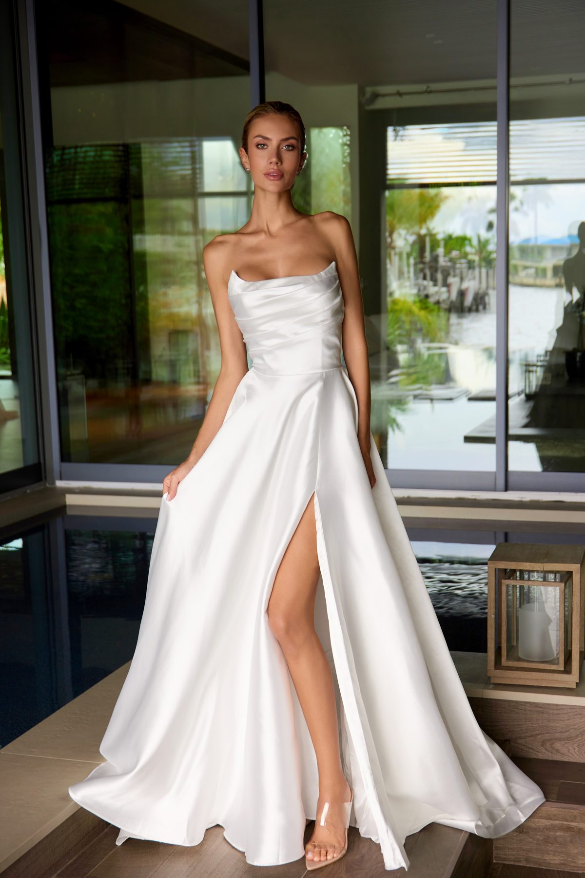 Juliet off white formal dress Style 2885 at Elizabeth's Boutique in Scranton PA, front view