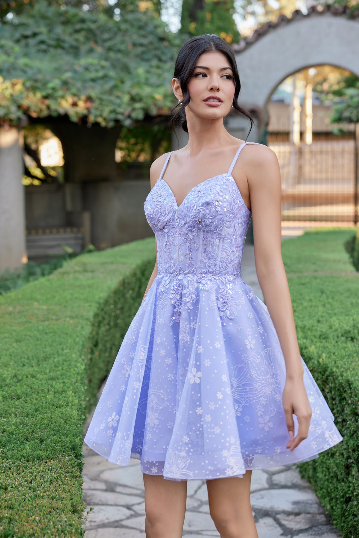 Juliet Lilac damas dress Style 985L, front