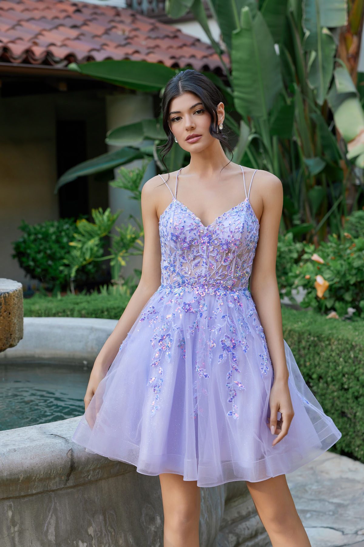 Juliet Lilac damas dress Style 988N, front