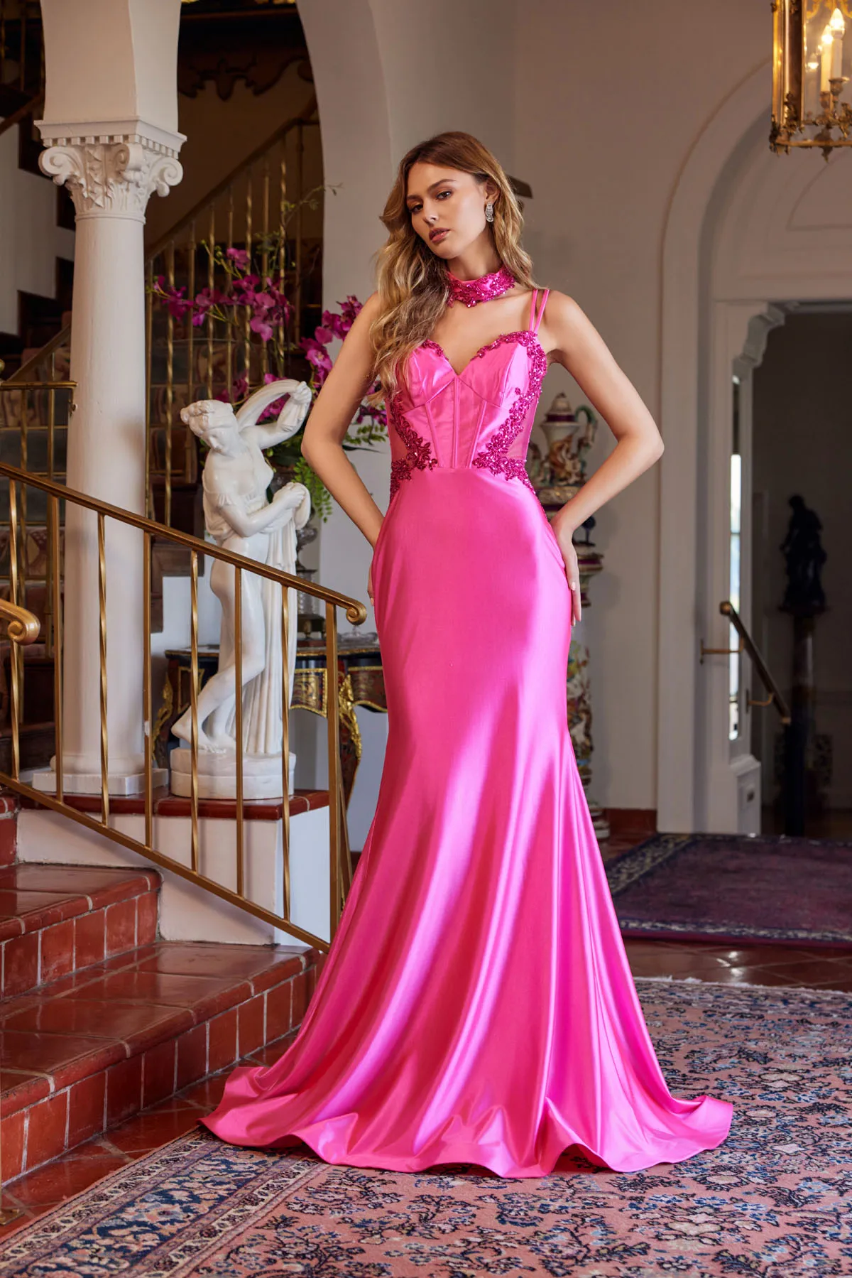 Juliet fuchsia formal dress Style 2628L at Elizabeth's Boutique in Scranton PA, front view