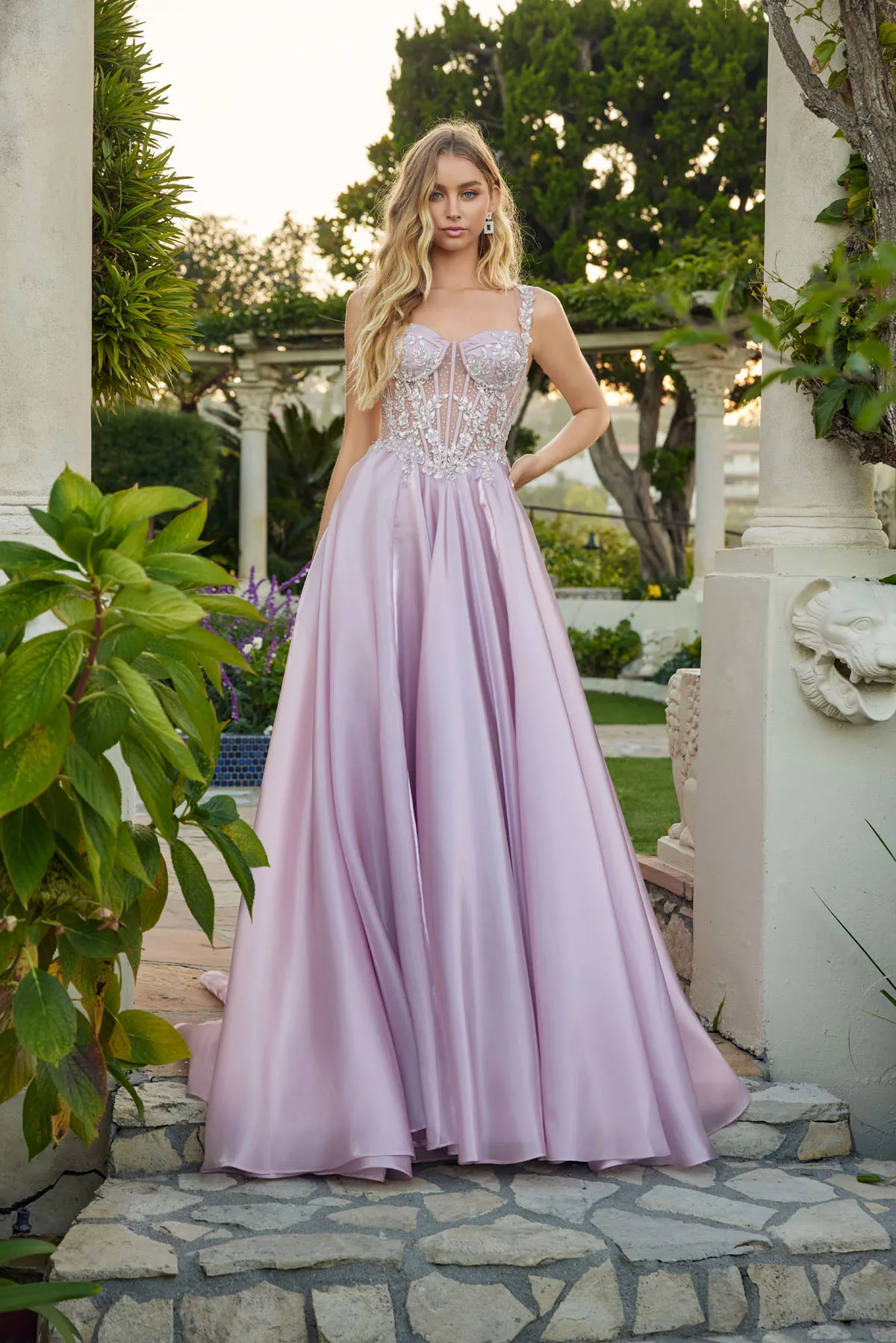 Juliet rose formal dress Style 2639G at Elizabeth's Boutique in Scranton PA, front view