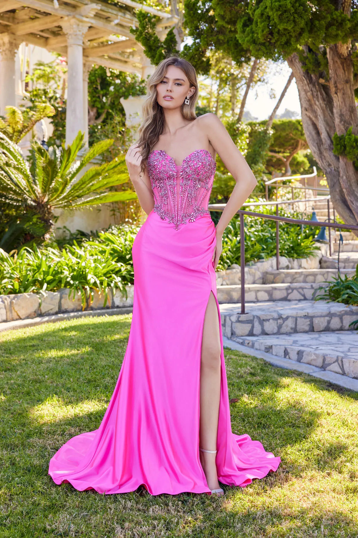 Juliet fuchsia formal dress Style 2648K at Elizabeth's Boutique in Scranton PA, front view