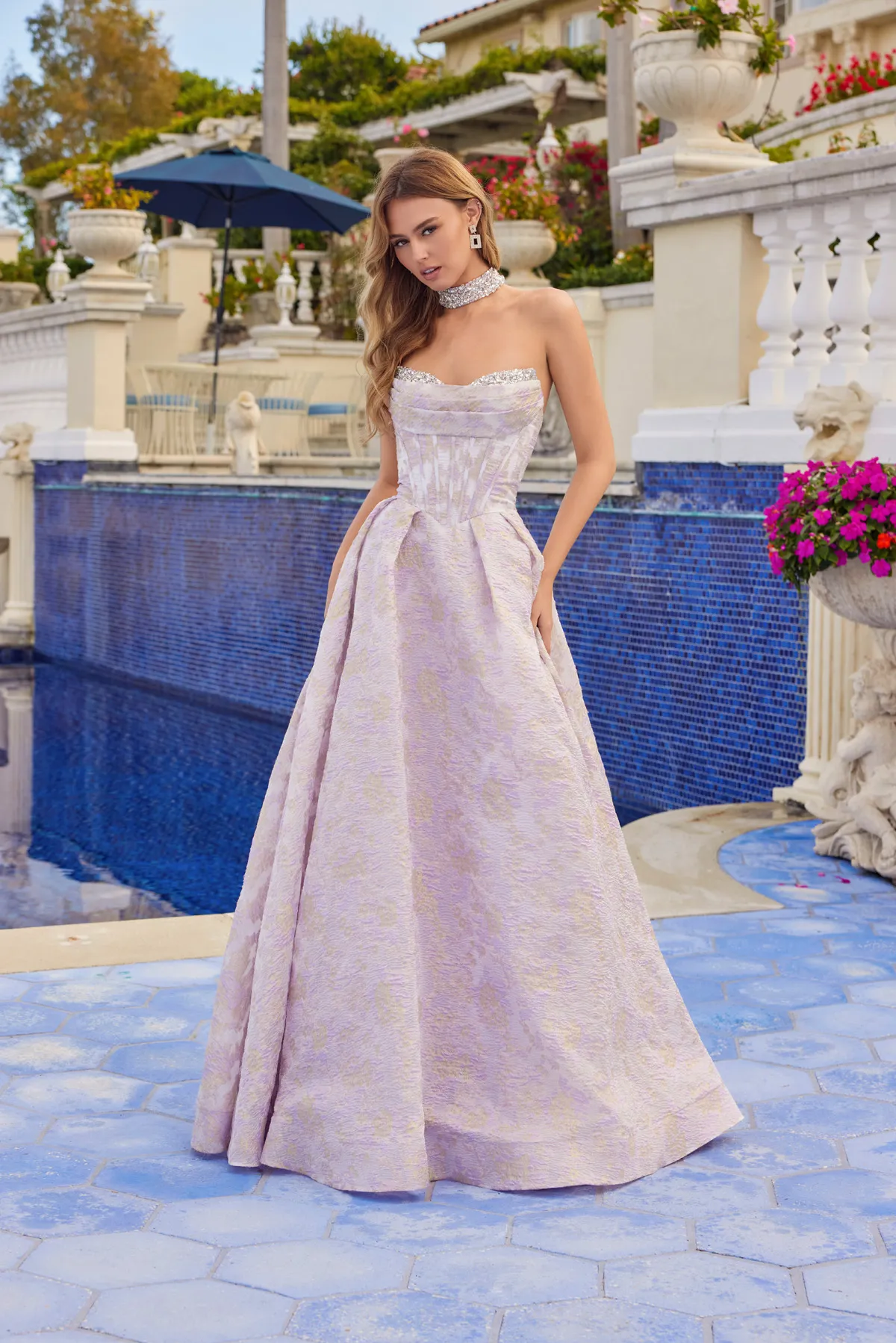 Juliet lilac formal dress Style 2693A at Elizabeth's Boutique in Scranton PA, front view