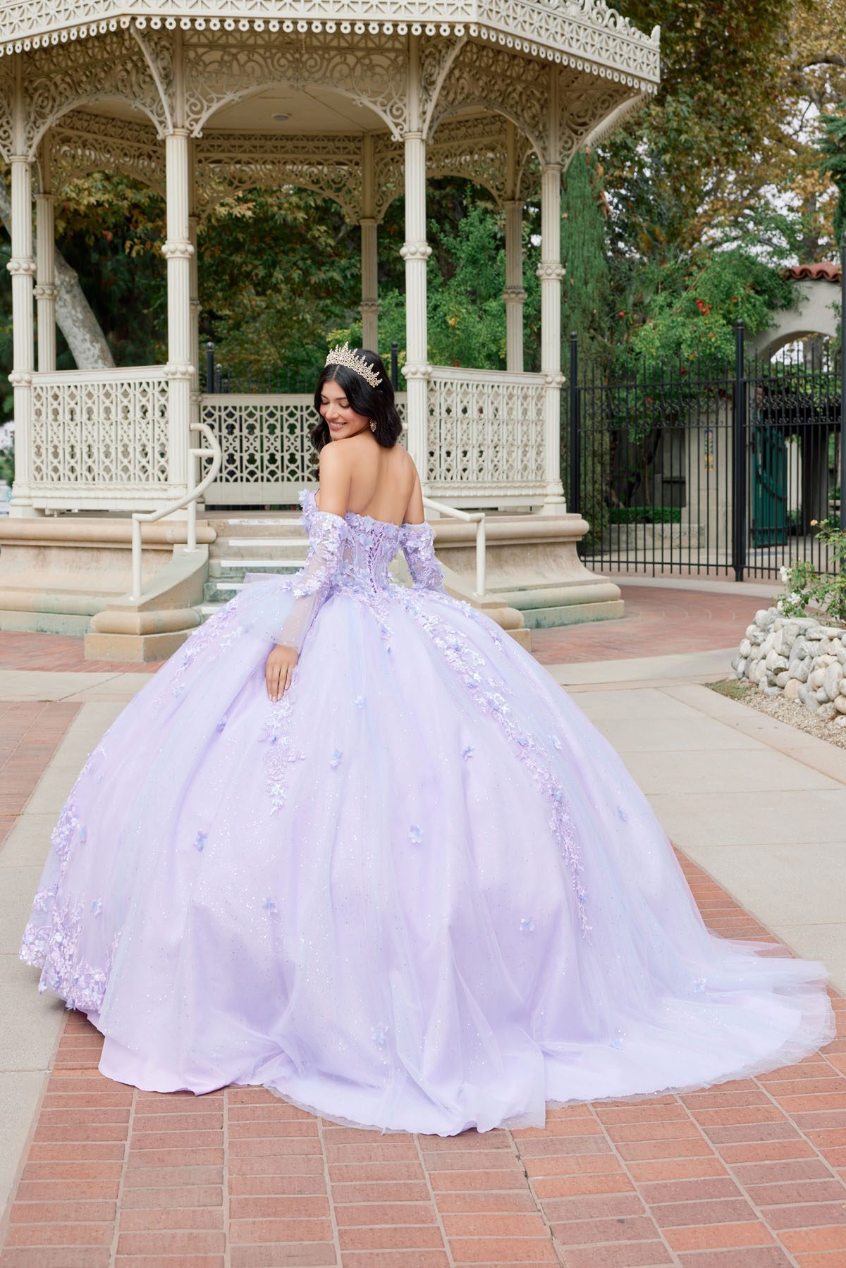 Juliet lilac formal dress Style 1459J at Elizabeth's Boutique in Scranton PA, back view